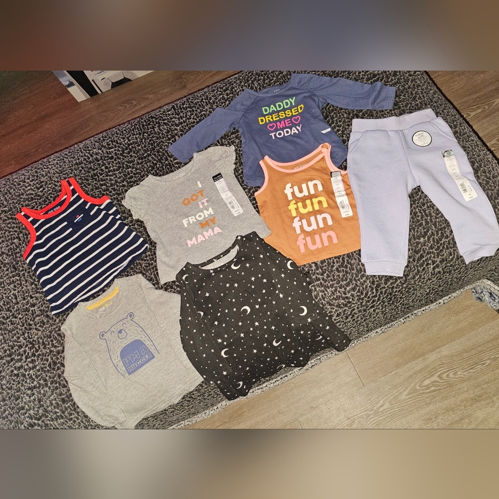 Lot of 7 okie dokie baby clothes NWB  size 3M
